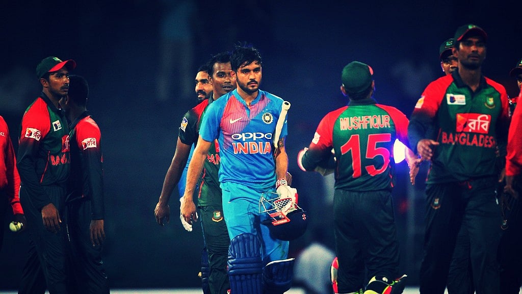 India’s Manish Pandey after winning the 2nd match of 2018 Nidahas Twenty20 Tri-Series between India and Bangladesh at R.Premadasa Stadium in Colombo, Sri Lanka on March 8, 2018.