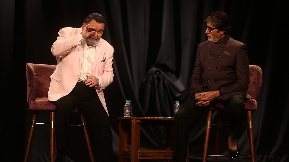 Rishi Kapoor and Amitabh Bachchan in conversation at the Royal Opera House.&nbsp;