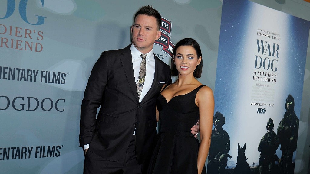 Channing Tatum and his wife actor Jenna Dewan Tatum at the premiere of <i>War Dog: A Soldier’s Best Friend</i> in Los Angeles, California.