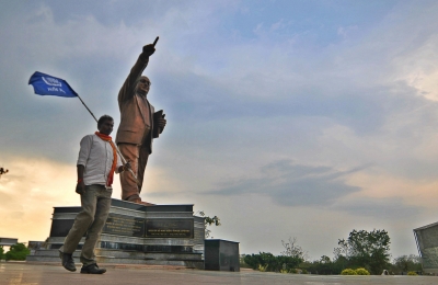 A statue of Dr Babasaheb Ambedkar.&nbsp;