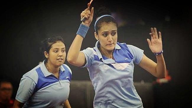 File photo of Manika Batra (right) and Mouma Das.