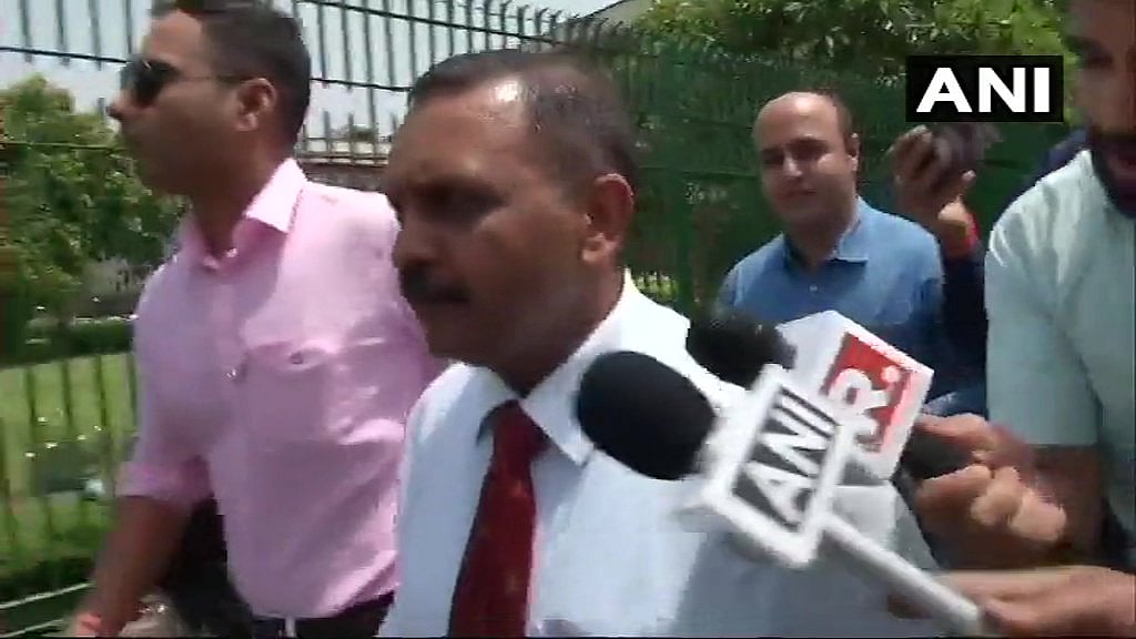Colonel Prasad Shrikant Purohit leaves from Supreme Court after the hearing. 