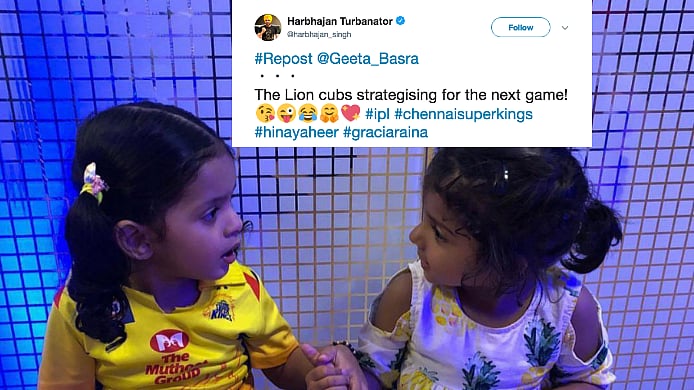 Harbhajan’s daughter Hinaya Heer, and Suresh Raina’s daughter Gracia Raina.