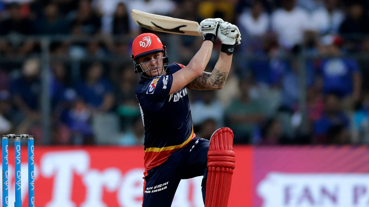 Delhi Daredevils player Jason Roy bats against Mumbai Indians during VIVO IPL cricket T20 match in Mumbai, India, Saturday, April 14, 2018.