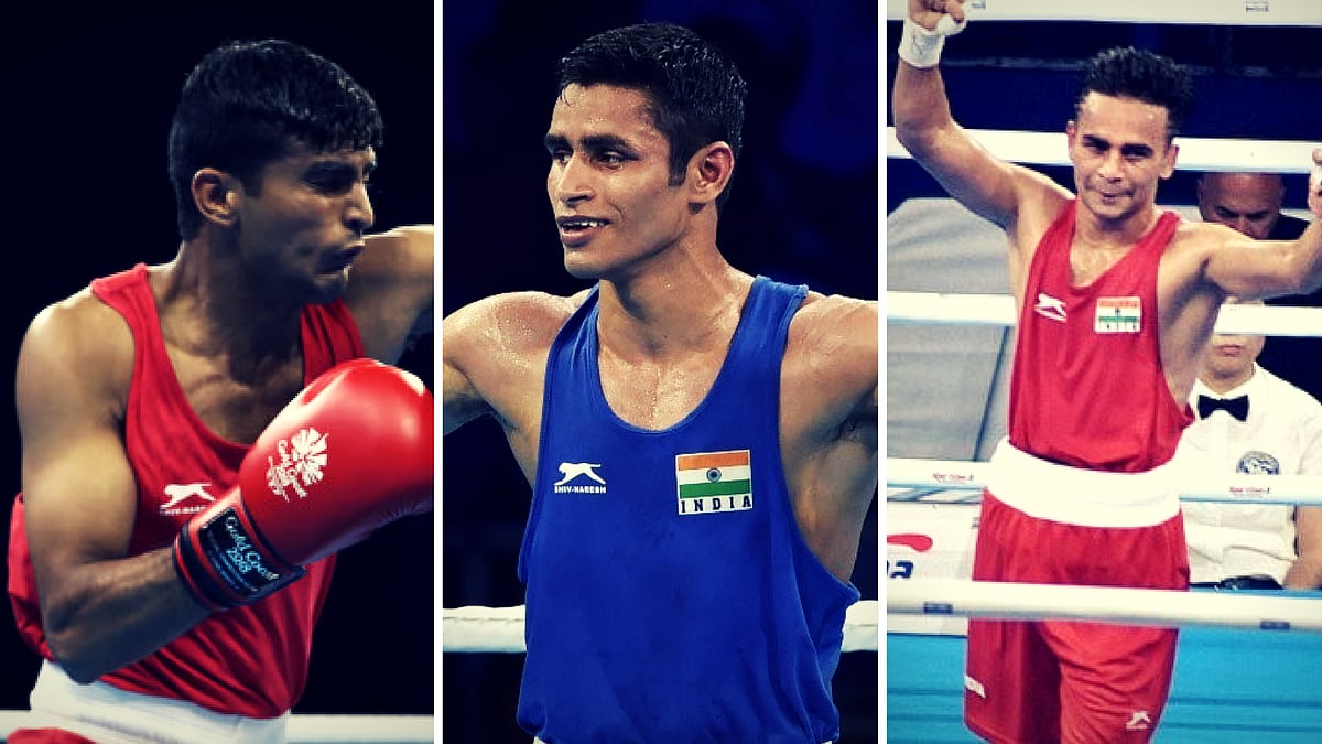 File picture of Manish Kaushik, Gaurav Solanki and Amit (left and right).