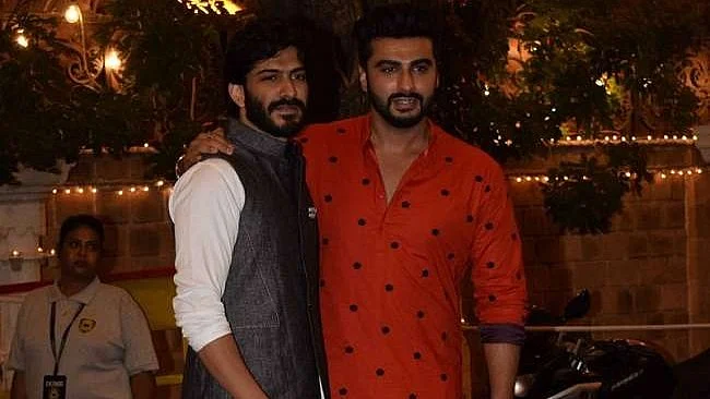 Arjun Kapoor and Harshvardhan Kapoor at one of the pre-wedding ceremonies of Sonam and Anand.