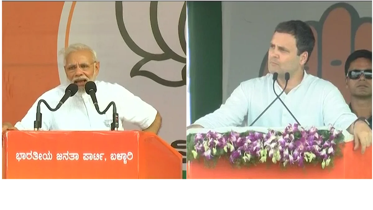 PM Modi and Rahul Gandhi battle it out in poll-bound Karnataka.