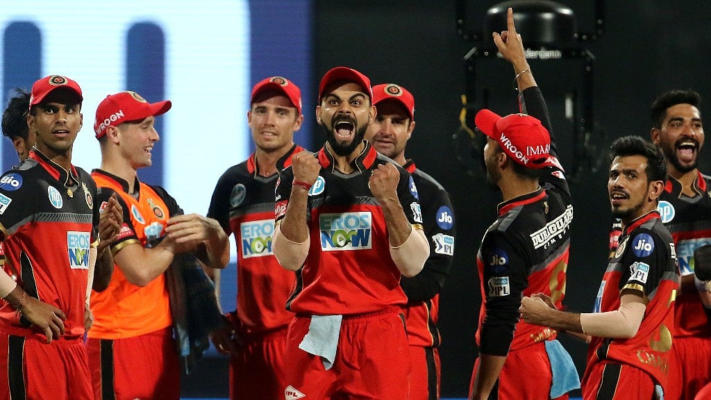 RCB skipper Virat Kohli after winning the last IPL match.