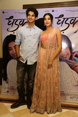 New Delhi: Actors Ishaan Khattar and Janhvi Kapoor during the promotions of their upcoming film "Dhadak", in New Delhi on July 18, 2018. (Photo: Amlan Paliwal/IANS)