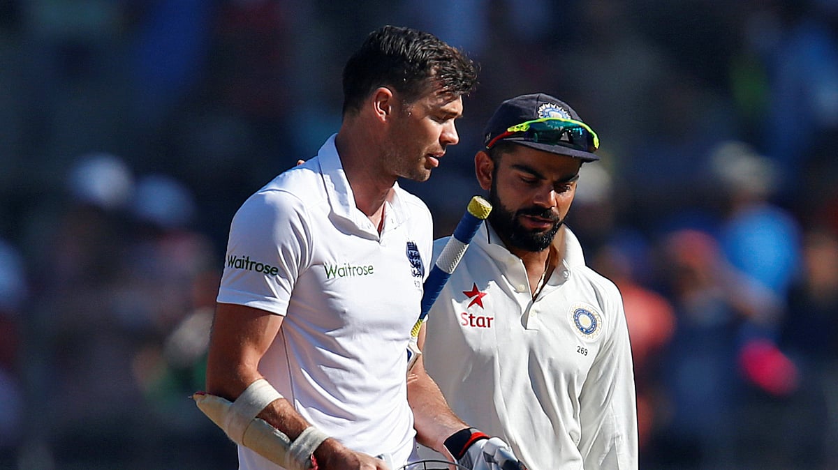 File picture of James Anderson and Virat Kohli from England’s Tour of India in 2016.