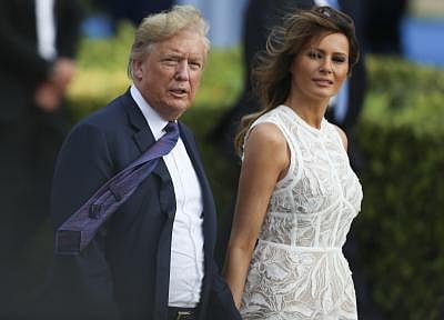 U.S. President Donald Trump and his wife Melania Trump. (Xinhua/Ye Pingfan/IANS)