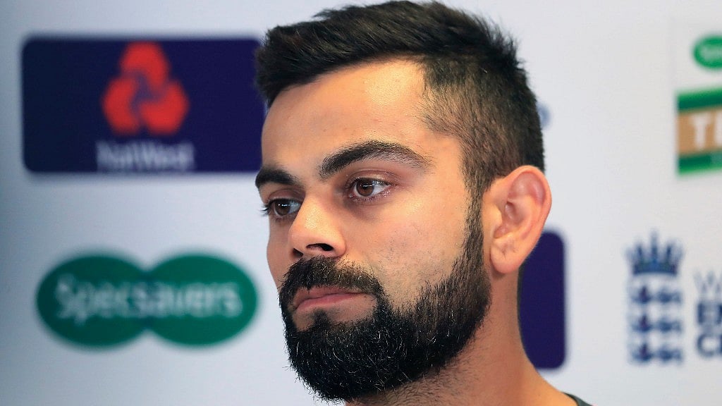 Indian skipper Virat Kohli address a press conference ahead of the first Test against England in Birmingham. 