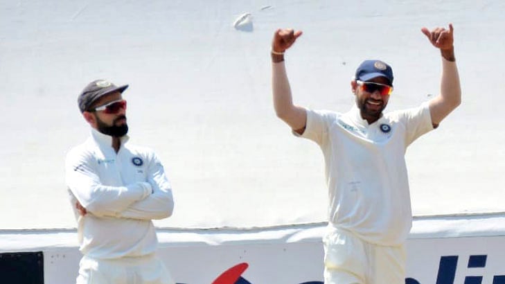 Shikhar Dhawan and Virat Kohli seen dancing at the County Cricket Ground in Chelmsford.