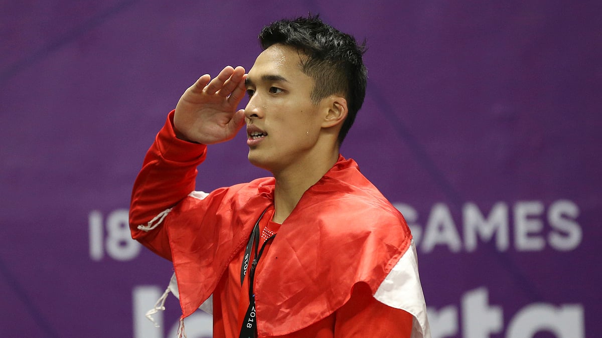 Jonatan Christie won the badminton men’s singles gold medal for Indonesia.