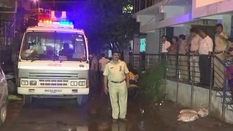Early morning visuals of raids being conducted at Vaibhav Raut’s residence in Nala Sopara.&nbsp;