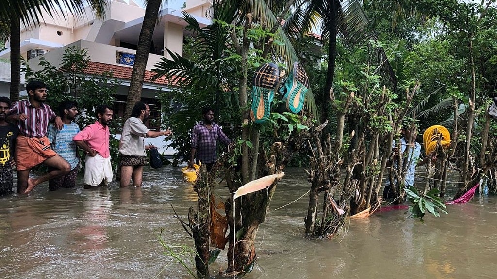 File photo of Indian Navy engaged in the relief operations.