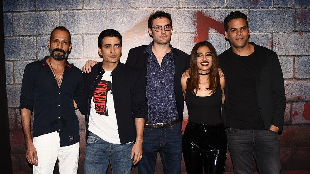 The <i>Ghoul</i> team at the screening of their horror miniseries.