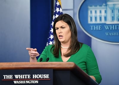 White House spokesperson Sarah Sanders. (Xinhua/Liu Jie/IANS)
