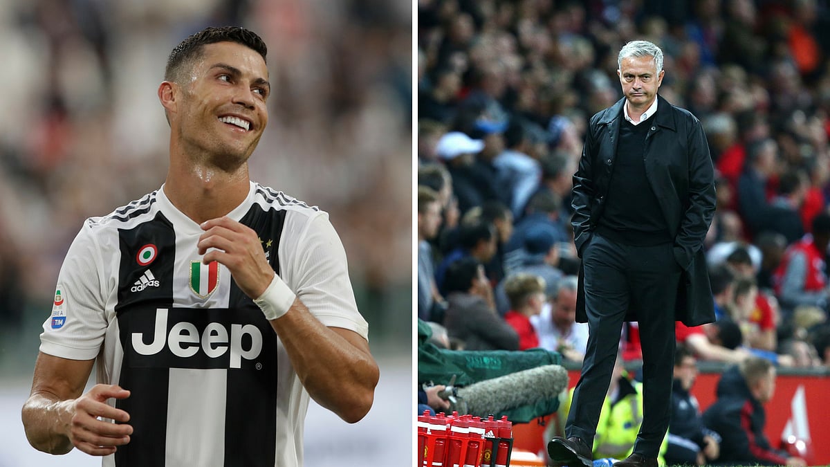 Cristiano Ronaldo (left) and Manchester United manager Jose Mourinho.