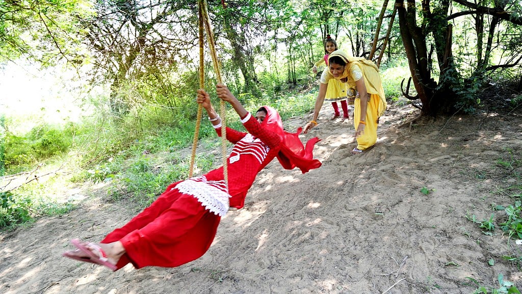 Women celebrate the ‘Teej’ festival.