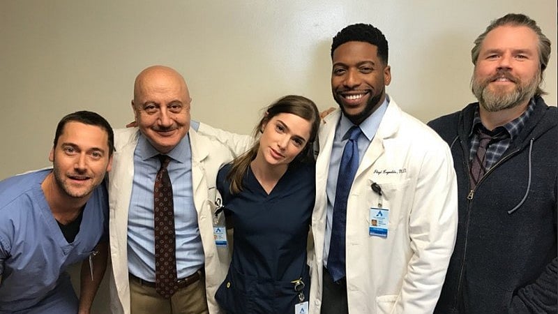 Anupam Kher with his co-actors from <i>New Amsterdam.</i>