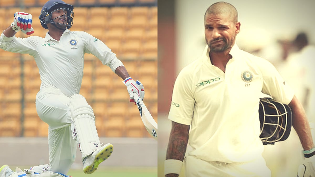 File picture of Mayank Agarwal (left) and Shikhar Dhawan.