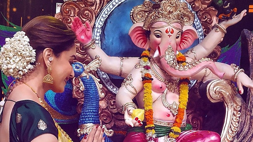 Madhuri Dixit celebrates Ganeshotsav.