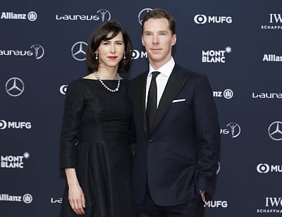 Actor Benedict Cumberbatch and his wife Sophie Hunter. (Xinhua/Ye Pingfan/IANS)