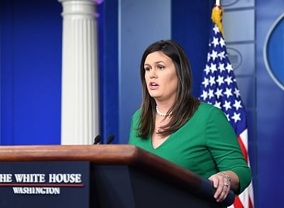 White House spokesperson Sarah Sanders. (Xinhua/Liu Jie/IANS)