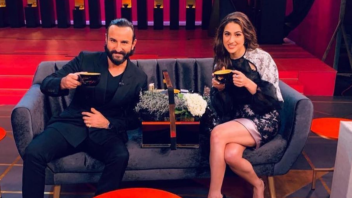 Saif Ali Khan and daughter Sara on <i>Koffee With Karan</i>.
