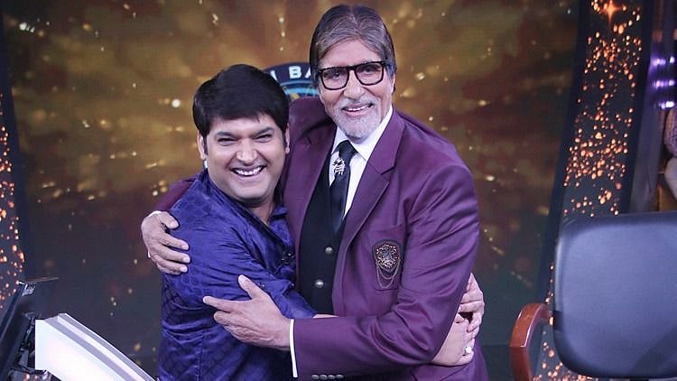 Kapil Sharma and Amitabh Bachchan on the sets of <i>Kaun Banega Crorepati.</i>&nbsp;
