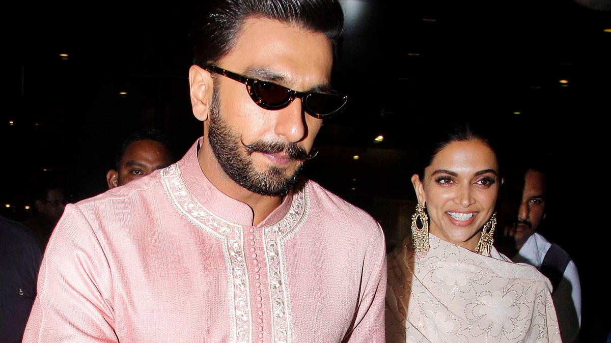 Deepika Padukone and Ranveer Singh at Mumbai airport.