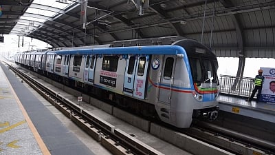 The much-awaited metro rail connectivity to HiTec City has been inaugurated. File photo of the Hyderabad Metro.