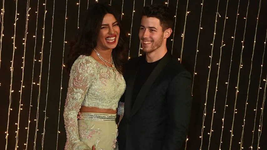 Priyanka and Nick at their Mumbai reception.