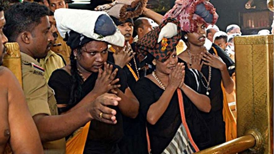 The four transgenders said the previous ban on women in menstrual age was not applicable to them.
