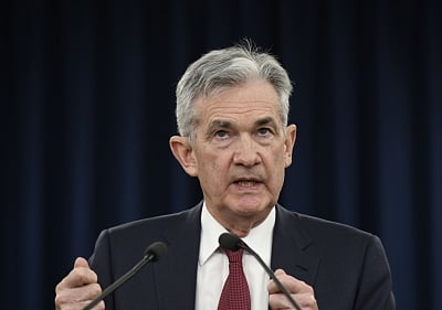 WASHINGTON, Dec. 19, 2018 (Xinhua) -- U.S. Federal Reserve Chairman Jerome Powell speaks during a press conference in Washington D.C., the United States, on Dec. 19, 2018. The U.S. Federal Reserve on Wednesday raised short-term interest rates by a quarter of a percentage point, but signaled a slower pace of rate hikes next year as the U.S. economy is expected to cool down. (Xinhua/Liu Jie/IANS)