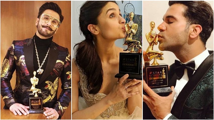 Ranveer Singh, Alia Bhatt and Rajkummar Rao won at the Star Screen Awards 2018.