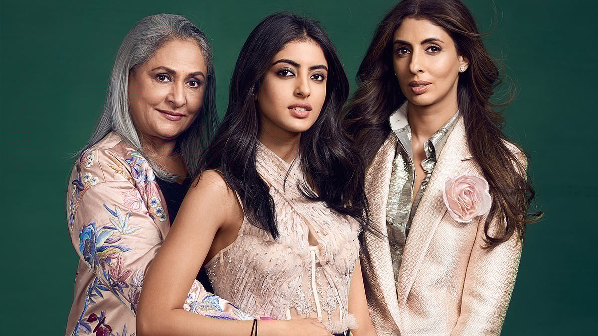 Jaya and Shweta Bachchan-Nanda with Navya Naveli Nanda (middle).