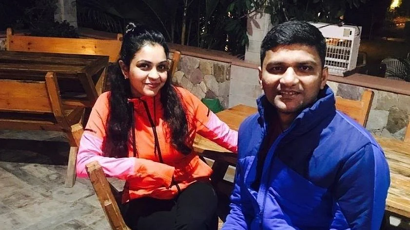 Swaroop with his wife Kriti.&nbsp;
