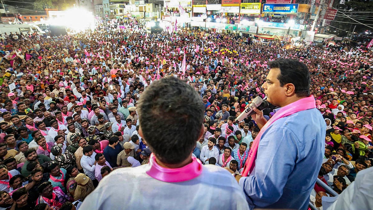 Campaigning ahead of polls in Hyderabad.&nbsp;