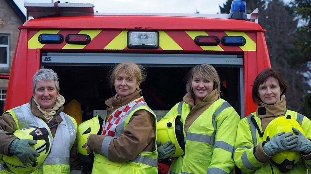 Female firefighters prove to a little girl that she can be whoever she wants to be.
