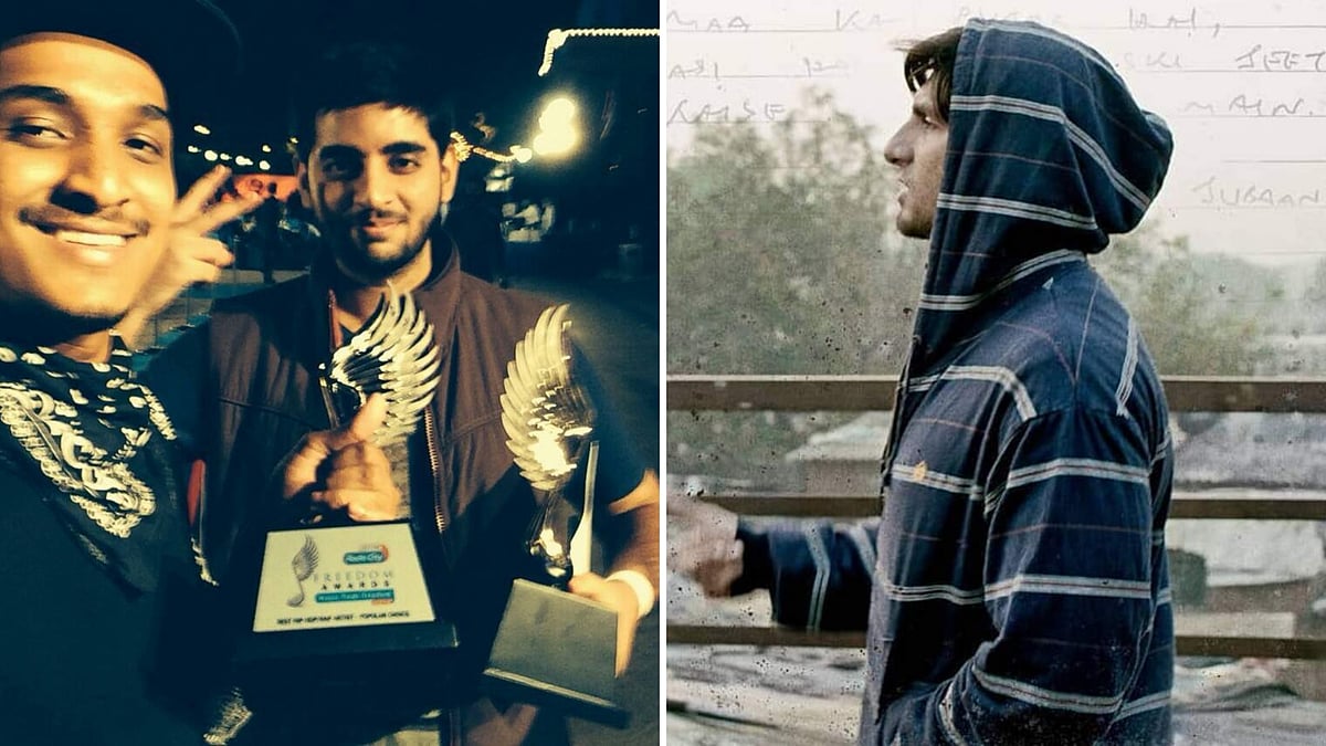 Rapper Divine with Sez On The Beat, Ranveer Singh in a still from <i>Gully Boy</i>.