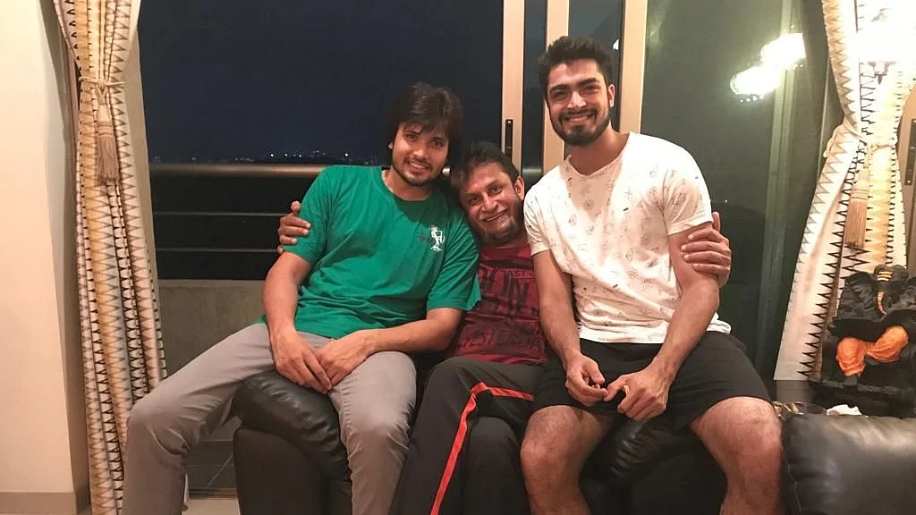 Sandeep Patil with Chirag Patil (left) and Prateek Patil. Chirag will be portraying his father in the Bollywood film ‘83’ being made on India’s 1983 World Cup win.