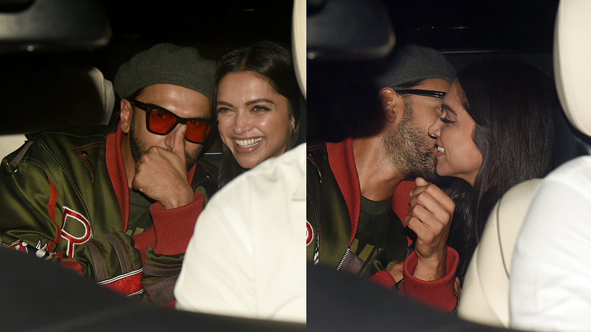 Ranveer Singh with Deepika Padukone at the <i>Gully Boy </i>screening.