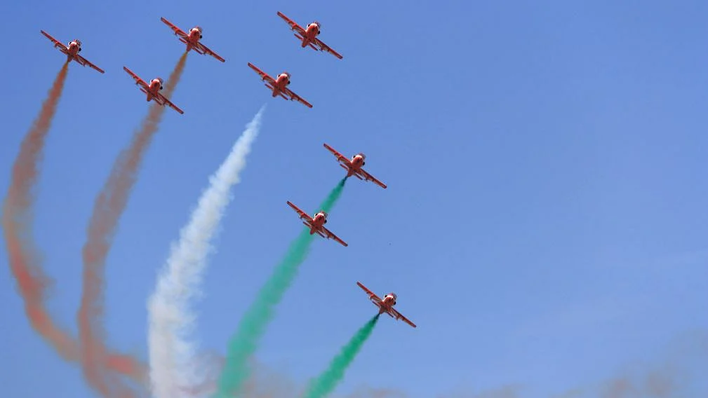 The Surya Kiran Aerobatic Team (SKAT) at Aero India 2011.