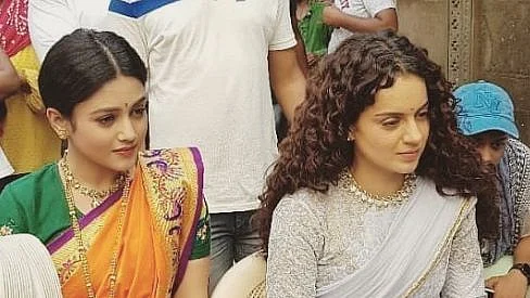 Mishti Chakravarty with Kangana Ranaut on the sets of <i>Manikarnika.</i>