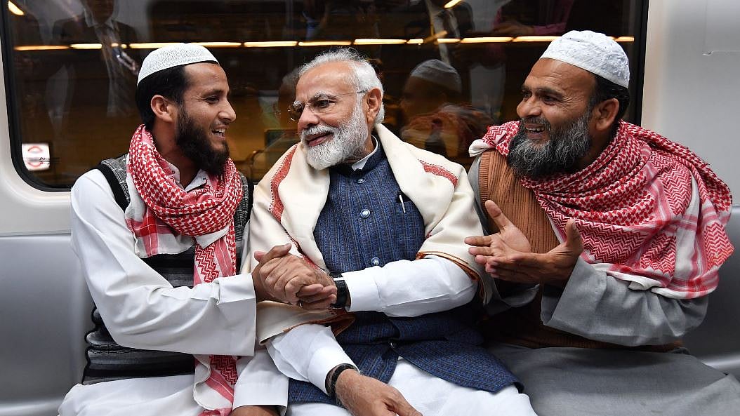 The prime minister was seen clicking photos and selfies with the passengers on-board.  