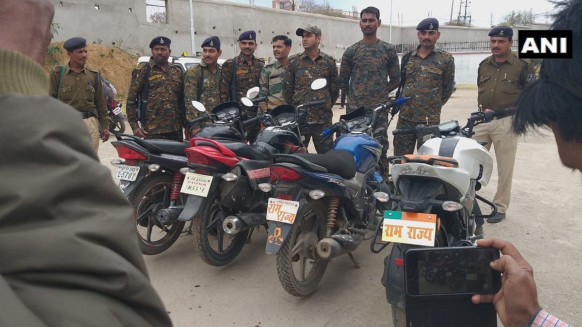 The vehicles used in the crime carried license plates with the words ‘Ram Rajya’ police said.