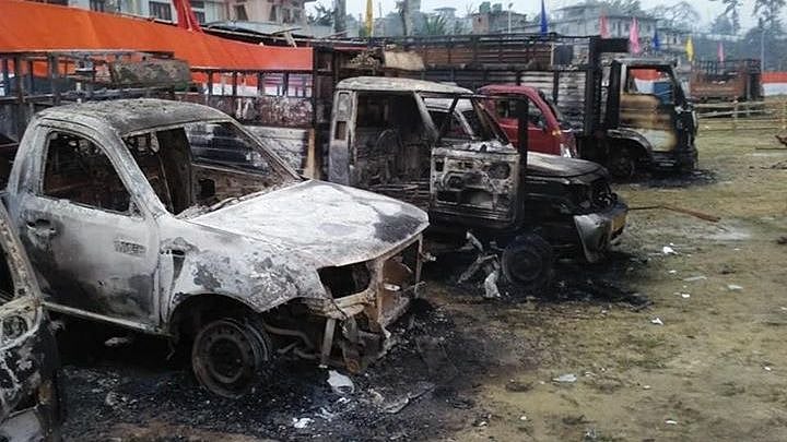 Vehicles were burned and roads were blocked.&nbsp;