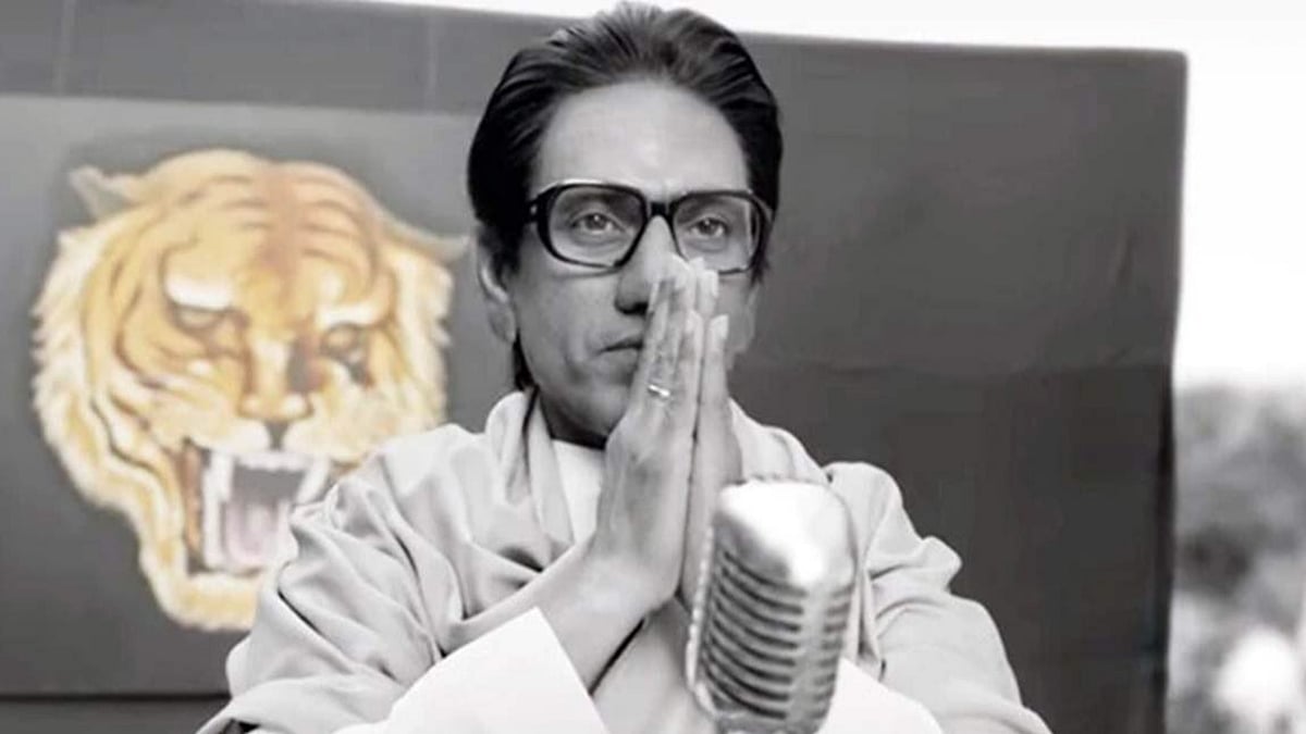Nawazuddin Siddiqui as Shiv Sena leader Bal Thackeray in <i>Thackeray</i>.